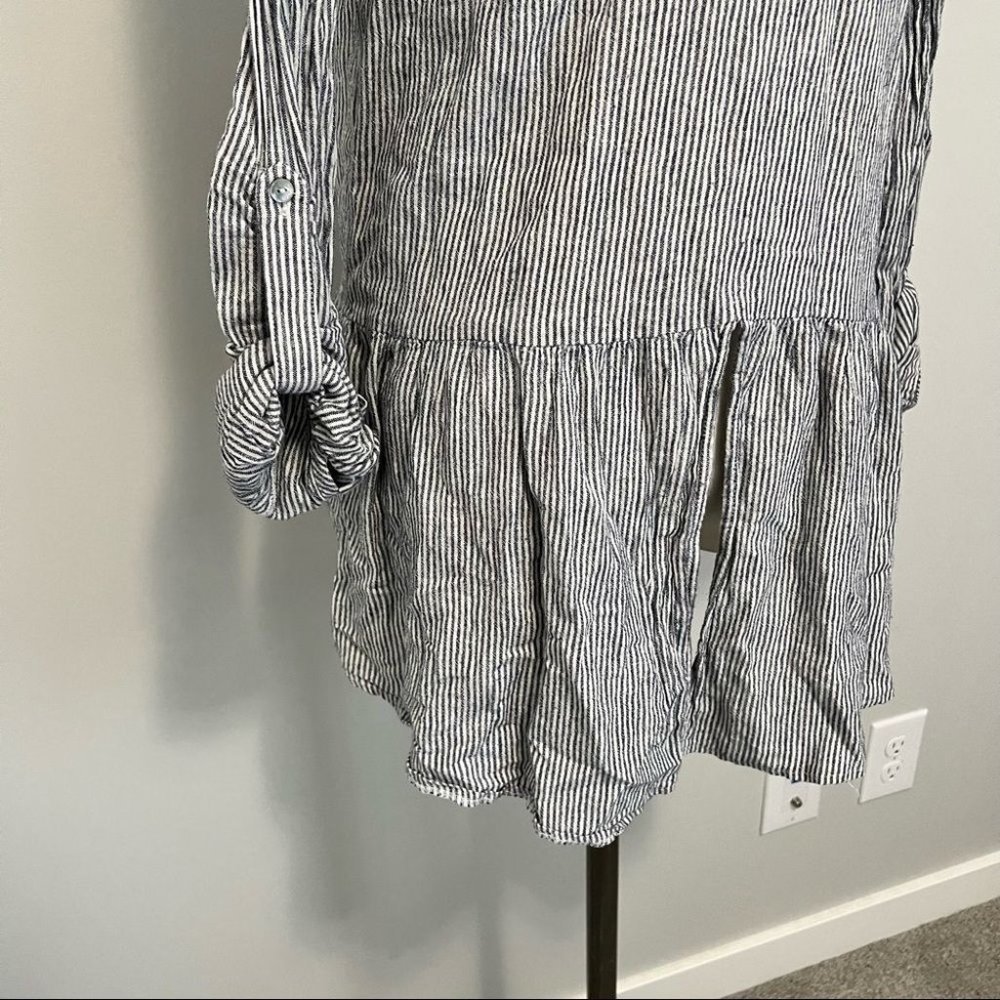 Anthropologie Sunday In Brooklyn Wiley Striped Button Down Cotton Blouse - Picture 9 of 11